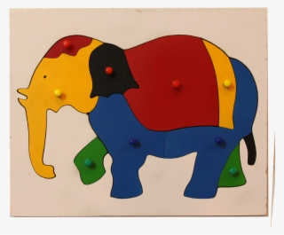 Elephant In Puzzle Tray - 5 Piece Inset Puzzle