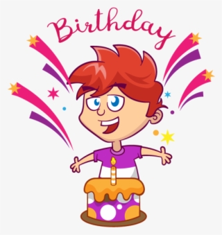 Birthday Card With Cute Boy And Confetti, Birthday, - Boy Cartoon