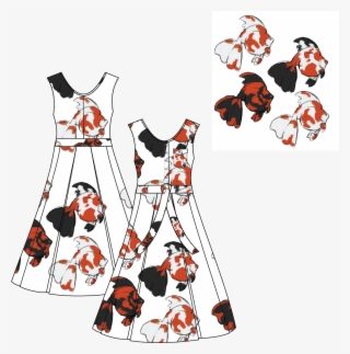 Women's And Girl'd Dresses Flats Created On Adobe Illustrator, - Illustration
