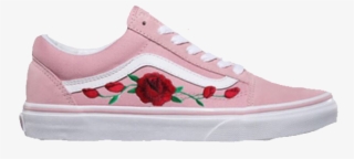 Pink Rose Vans Polyvore Moodboard Filler Shoes Sneakers - Pink Vans With Roses