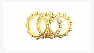 Scooter 1980s Crystal & Gold Tone Spike Vintage Bangles - Circle