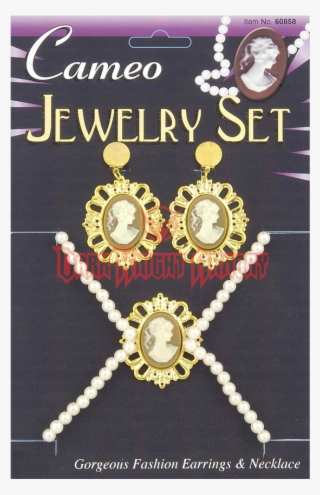 Cameo Necklace And Earring Set - Earrings