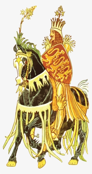 Free Of A Horseback Floral King - King On Horse Cartoon