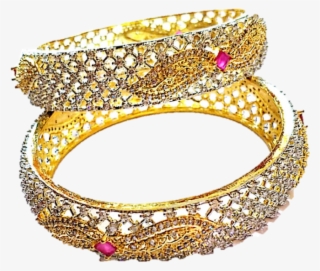 American Diamond Gold Plated Stylish Bangles For Women - Body Jewelry