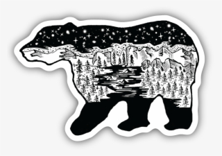 Bear Scene Sticker - Illustration