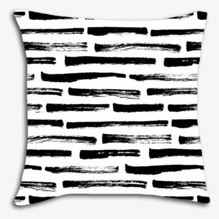 Aligned Black And White Striped Decorative Throw Pillow - Cushion