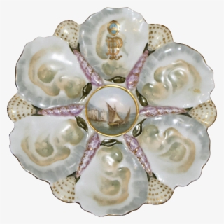 This A Rare French Oyster Plate - Artificial Flower
