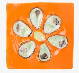 Our Abigails Oyster Plate Ceramic Square Mango - Abalone