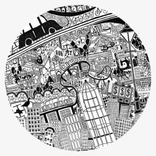 London Map Detail2 Circle Fuller - Illustration