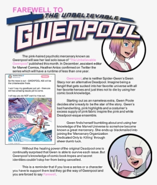 Farewell Gwenpool - Unbelievable Gwenpool Title