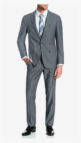 Pewter Lincoln 1 Button Suit - Tuxedo
