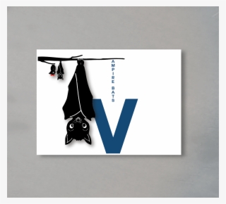 Vampire Bat, Alphabet, Alphabetimal, Letter, V, Card - Graphic Design