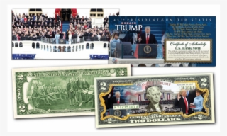Donald Trump 45th Presidential Inauguration January - 2 Dollar Bill Year Of Dog