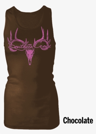 Deer Skull Logo Chocolate Tank Top Medium, Tank Tops - Elk