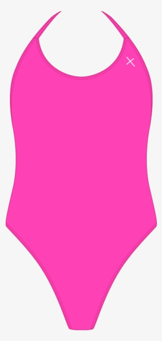 Hot Pink Halter One Piece - Maillot