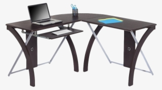 X Text L Shaped Computer Desk In Espresso - Coffee Table