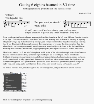 Beaming Eighth Notes In 3/4 The Right Way Easily Sheet - Document