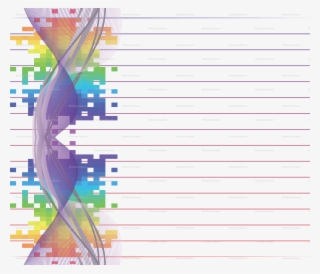 Pixel Rainbow Pinstripe Border Print Wallpaper - Graphic Design