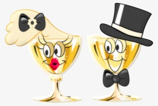 Clip Art Gentleman Transprent - Cartoon Champagne Glass