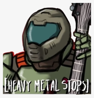 Doomguy Sticker - Doom Heavy Metal Stops