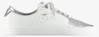 Chanel Silver/white Iridescent Goatskin Sneakers - Sneakers