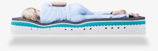A Woman Comfortably Sleeping On Her Side On A Simba - Mattress