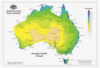 Australia Yearly [annual] Rainfall Averages - Australia Average Rainfall Map