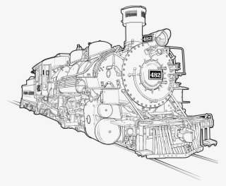 Line Drawing Of Steam Locomotive