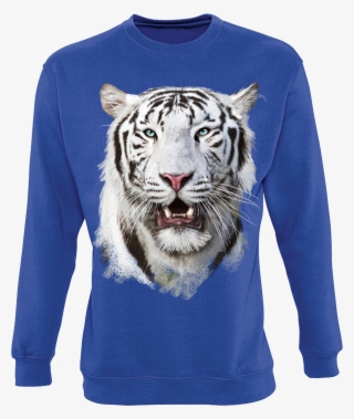 White Tiger Head Sweatshirt - Sweatshirt