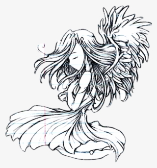 Guardian Angels Tattoo Designs  Guardian Angel Anime Angel Drawing  Transparent PNG  843x924  Free Download on NicePNG