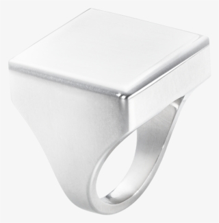 Georg Jensen Aria Square Top Silver Ring - Titanium Ring
