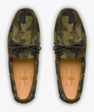 Driving Shoes Camouflage Printed Suede - Leather
