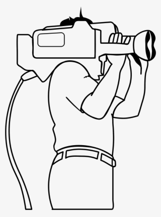 Vector Black And White Library Camera Man Clipart - Cameraman Clipart Black And White