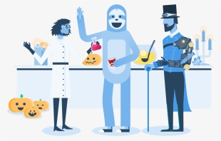 Halloween Party🎉 Team Pumpkin People Party Illustration - Cartoon