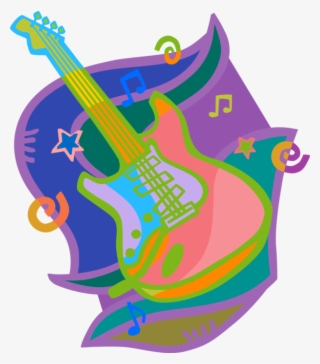 Vector Illustration Of Electric Guitar Stringed Musical