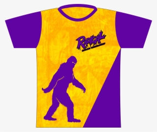 radical gold/purple yeti express dye sublimated jersey - bigfoot silhouette cut out