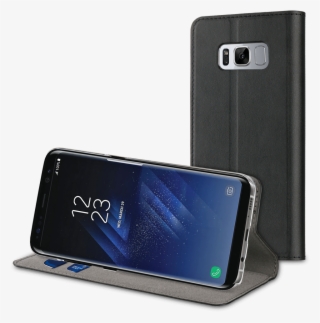 Muvit Etui Folio Stand Noir Pour Samsung Galaxy S8 - Pochette Samsung S8 Png