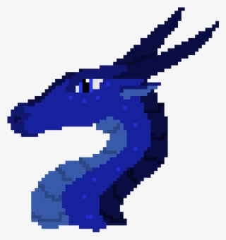 Blue Pixel Dragon - Illustration