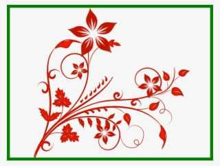 Henna Flower Clipart - Red Floral Design Png
