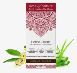 Chocolate Semi-permanent Henna Cream Hair Dye - Tints Of Nature Henna Cream Dark Brown 70ml
