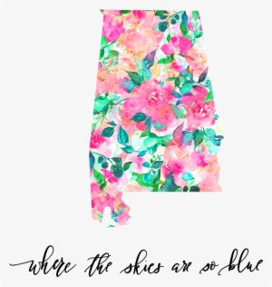 "where The Skies Are So Blue" Floral Alabama Raglan - Tennis Skirt