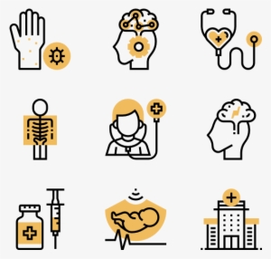 Medical - Icons White And Yellow