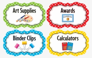 Tcr3565 Polka Dots Classroom Supply Labels Image