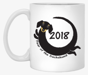 2018 Year Of The Dachshund Black And Tan Long Hair - Vector Graphics