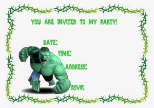 Http - //www - Creativeprintables - Org/free Incredible - Birthday Invitation Template With Hulk