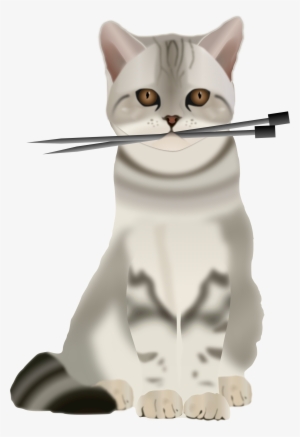 This Free Icons Png Design Of Cat With Knitting Needles