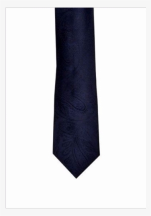 Mens Necktie Navy Blue Paisley Polyester Tie - Leather