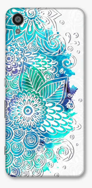 Blue Watercolor Flowers White Background - Pattern Simple Background Png
