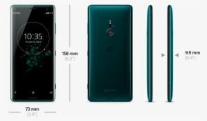 An Image Explaining The Physical Dimensions Of The - Sony Xperia Xz3