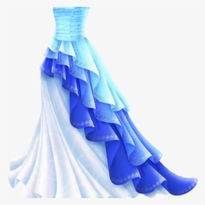 Drawn Gown Ruffle - Drawing Of A Ball Gown